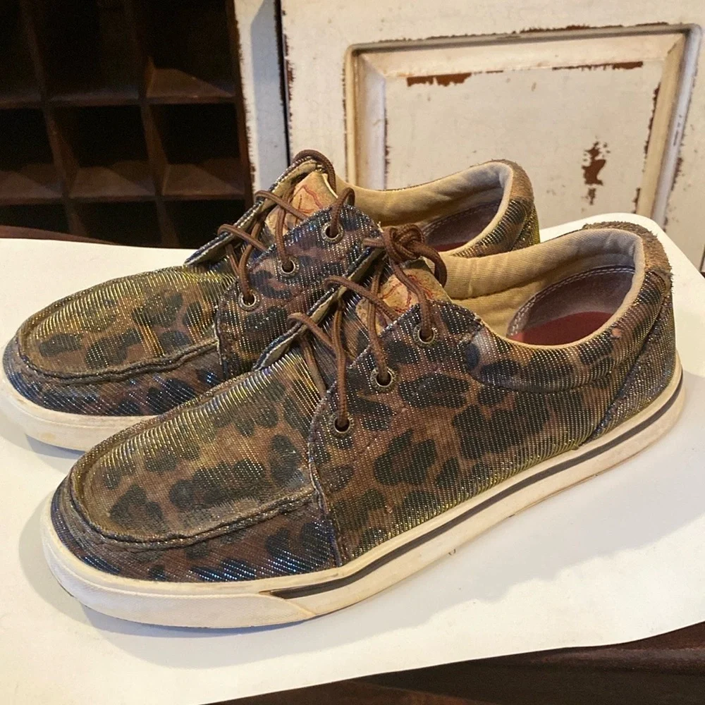 Twisted X Women's Hooey Loper, Shiny Leopard/Brown size 8